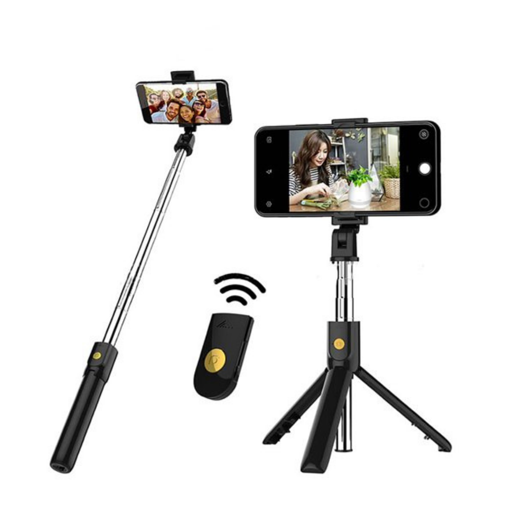 Pau de Selfie K07 Stick Integrado Bluetooph 4.0 Wireless Mini Tripe Portatil Extensivel Para Smartphone
