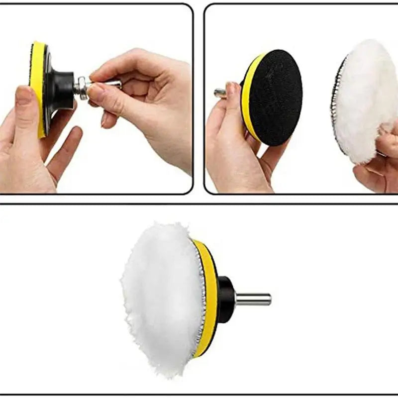 Almofada universal para polimento de carro, 3/4 polegadas, para m10/m14, máquina de lã macia, polidor de cera, discos de polimento de corpo de carro, acessórios de limpeza