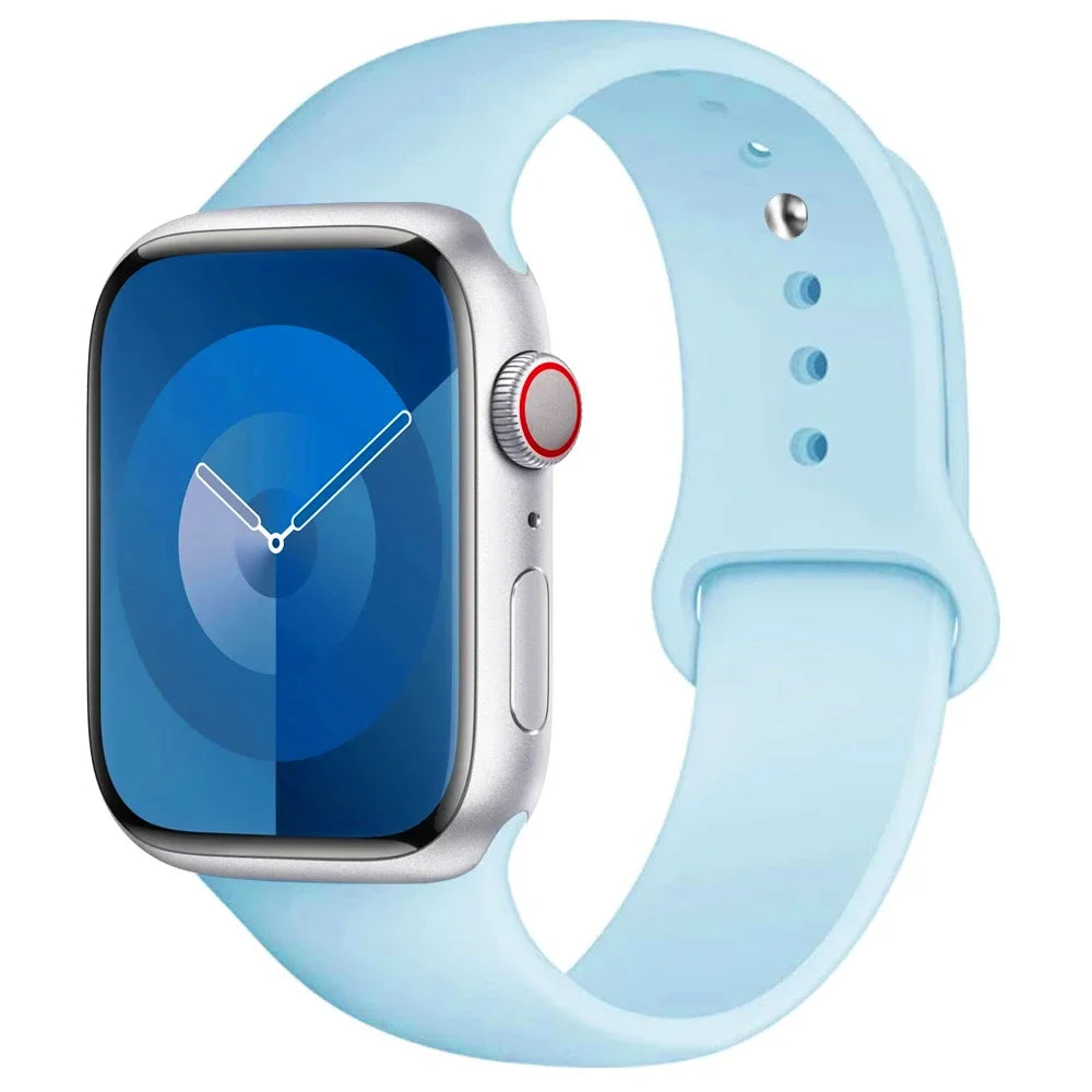 Pulseira de Silicone para Apple Watch, Pulseira Esportiva, iWatch Series 8, 7, 6, 5, 4, 3, SE, 9 Ultra 2, 44mm, 45mm, 40mm, 41 milímetros, 42 38 milímetros, 49 milímetros