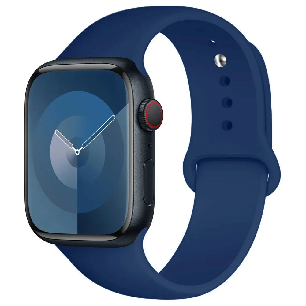 Pulseira de Silicone para Apple Watch, Pulseira Esportiva, iWatch Series 8, 7, 6, 5, 4, 3, SE, 9 Ultra 2, 44mm, 45mm, 40mm, 41 milímetros, 42 38 milímetros, 49 milímetros