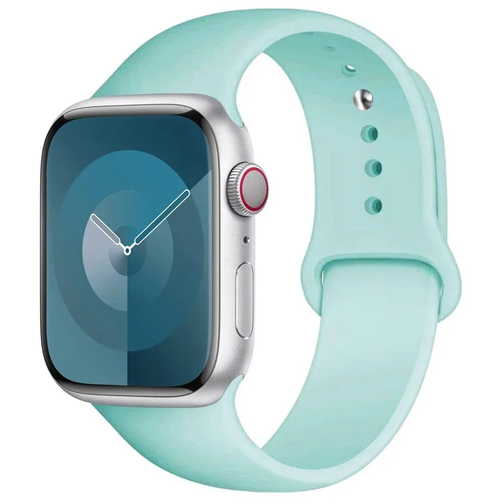 Pulseira de Silicone para Apple Watch, Pulseira Esportiva, iWatch Series 8, 7, 6, 5, 4, 3, SE, 9 Ultra 2, 44mm, 45mm, 40mm, 41 milímetros, 42 38 milímetros, 49 milímetros