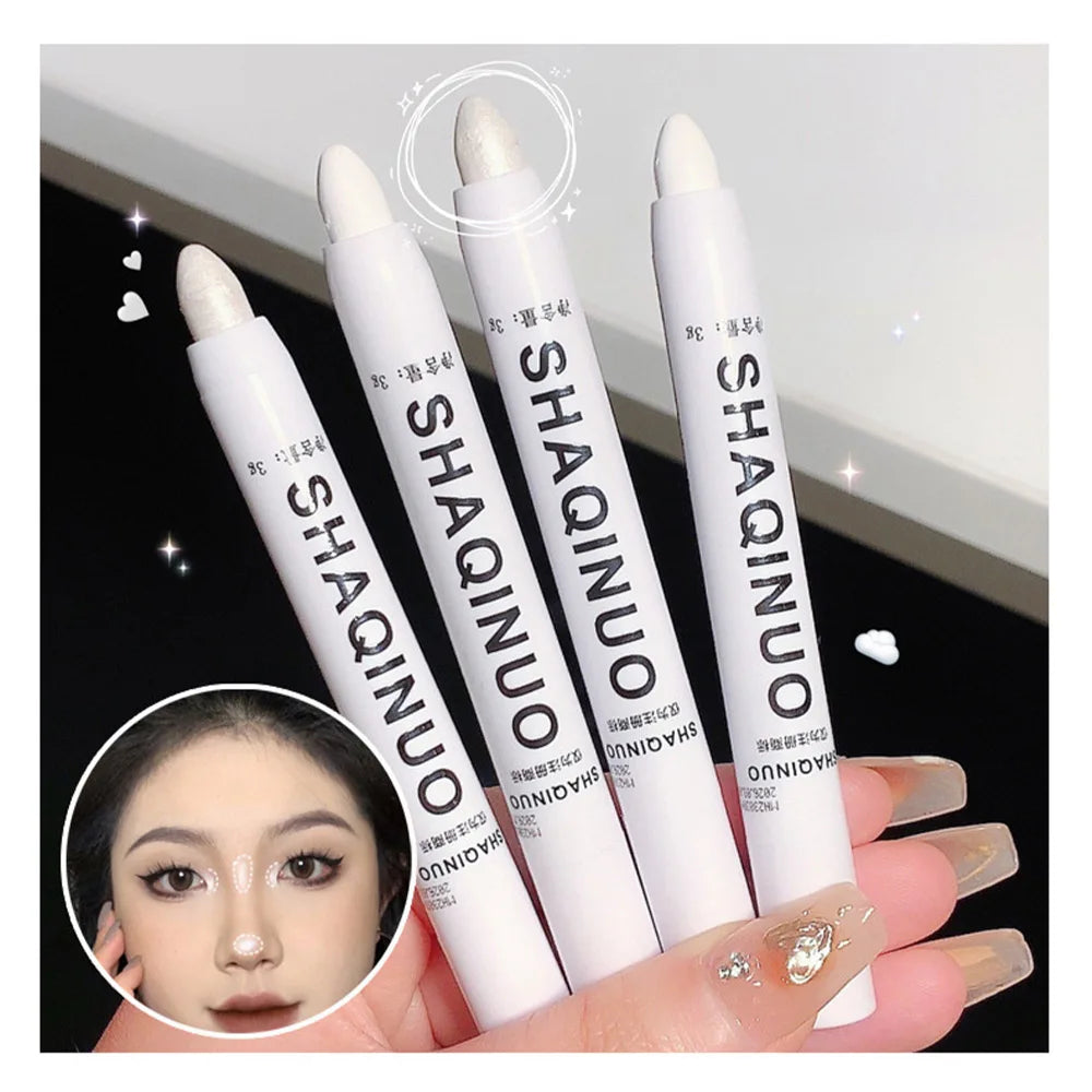 Sombra fosca em bastão branco delineador brilhante caneta iluminadora prateada