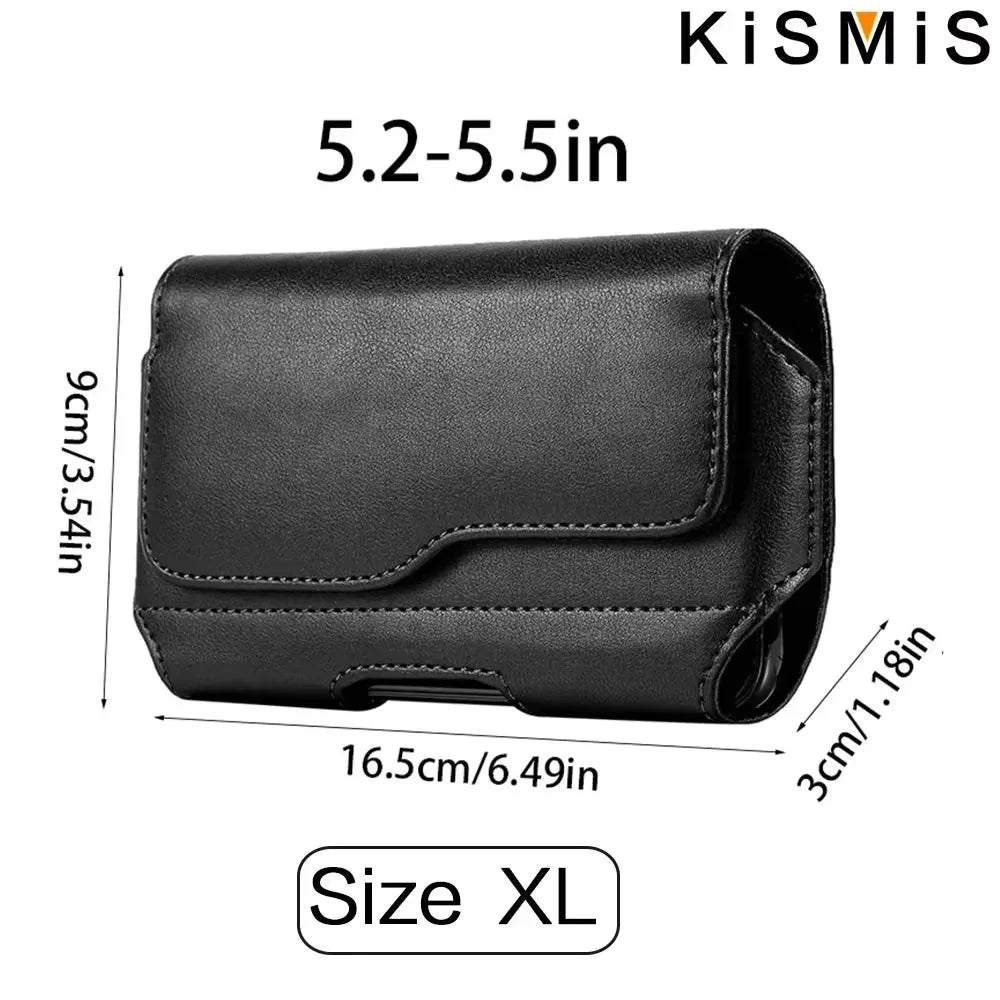Coldre vertical de nylon para cinto de celular, bolsa com fivela, carteira, suporte para cartão, capa para telefone de 4,0 polegadas-6,7 polegadas, iphone, samsung