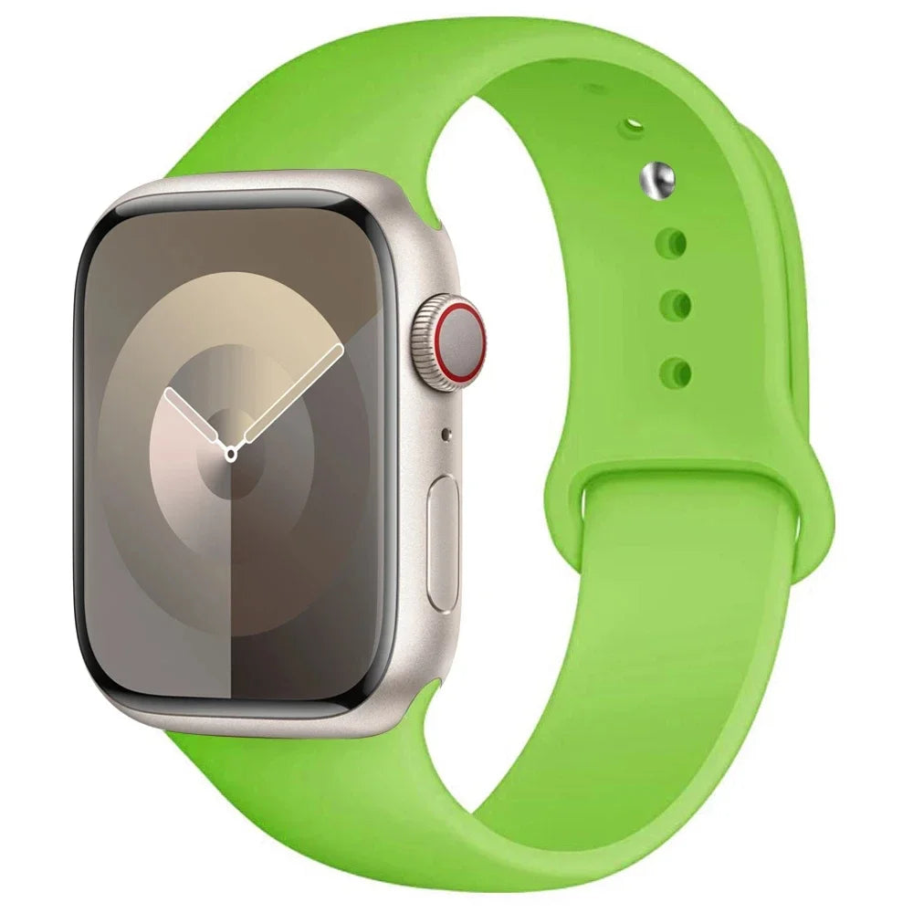 Pulseira de Silicone para Apple Watch, Pulseira Esportiva, iWatch Series 8, 7, 6, 5, 4, 3, SE, 9 Ultra 2, 44mm, 45mm, 40mm, 41 milímetros, 42 38 milímetros, 49 milímetros