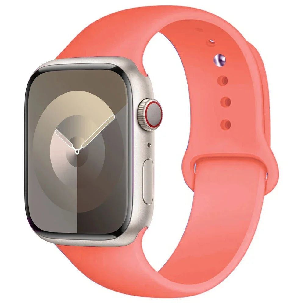 Pulseira de Silicone para Apple Watch, Pulseira Esportiva, iWatch Series 8, 7, 6, 5, 4, 3, SE, 9 Ultra 2, 44mm, 45mm, 40mm, 41 milímetros, 42 38 milímetros, 49 milímetros