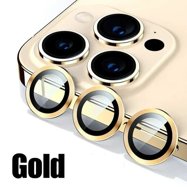 Metal Lens Protector Glass para iPhone, Back Camera Lens Protection Film, 13 Mini, 15 Plus, 12, 11, 14 Pro Max, 3Pcs