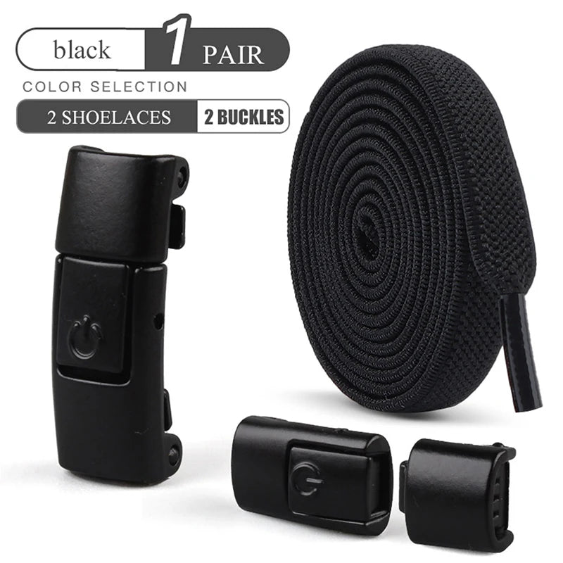 8mm sem laço sapato cadarços imprensa bloqueio cadarços sem laços elásticos tênis crianças adulto ampliado cadarço plano para sapatos
