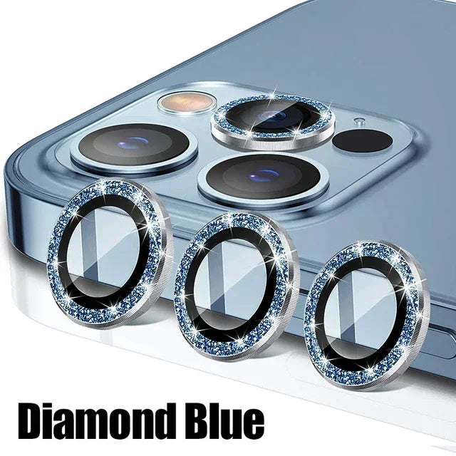 Metal Lens Protector Glass para iPhone, Back Camera Lens Protection Film, 13 Mini, 15 Plus, 12, 11, 14 Pro Max, 3Pcs