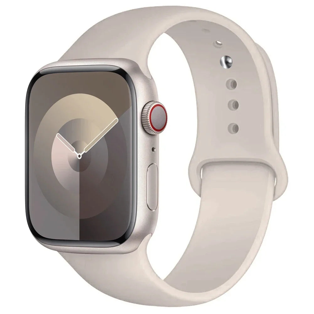 Pulseira de Silicone para Apple Watch, Pulseira Esportiva, iWatch Series 8, 7, 6, 5, 4, 3, SE, 9 Ultra 2, 44mm, 45mm, 40mm, 41 milímetros, 42 38 milímetros, 49 milímetros