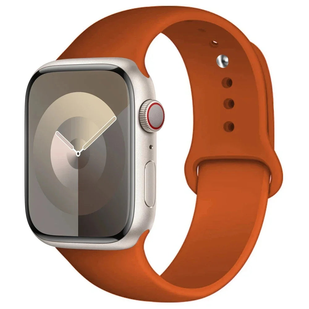 Pulseira de Silicone para Apple Watch, Pulseira Esportiva, iWatch Series 8, 7, 6, 5, 4, 3, SE, 9 Ultra 2, 44mm, 45mm, 40mm, 41 milímetros, 42 38 milímetros, 49 milímetros