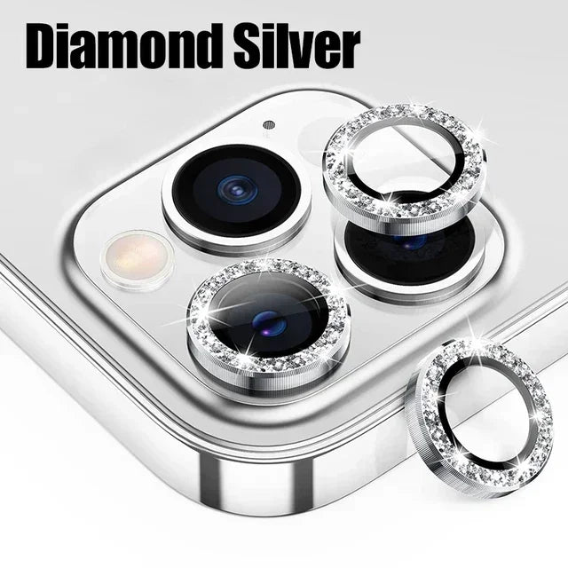 Metal Lens Protector Glass para iPhone, Back Camera Lens Protection Film, 13 Mini, 15 Plus, 12, 11, 14 Pro Max, 3Pcs