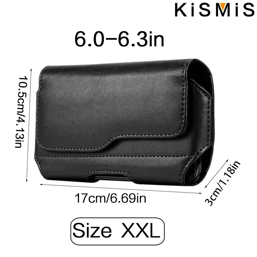 Coldre vertical de nylon para cinto de celular, bolsa com fivela, carteira, suporte para cartão, capa para telefone de 4,0 polegadas-6,7 polegadas, iphone, samsung