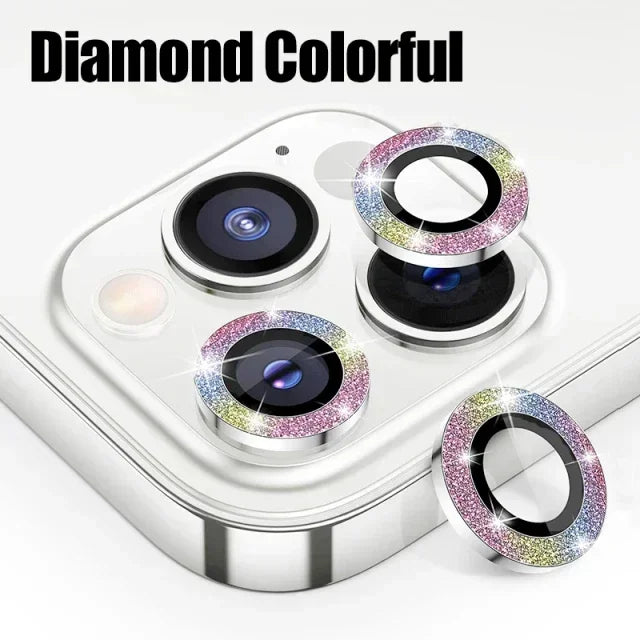 Metal Lens Protector Glass para iPhone, Back Camera Lens Protection Film, 13 Mini, 15 Plus, 12, 11, 14 Pro Max, 3Pcs
