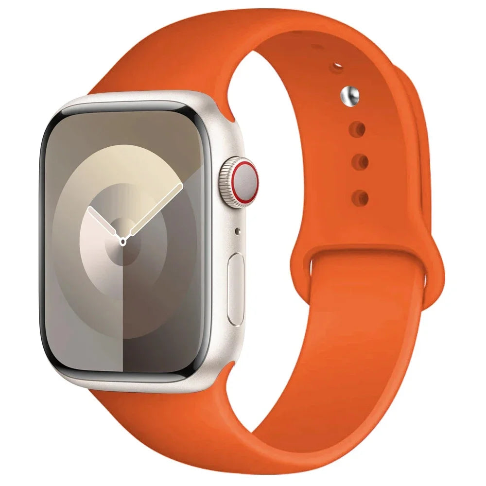 Pulseira de Silicone para Apple Watch, Pulseira Esportiva, iWatch Series 8, 7, 6, 5, 4, 3, SE, 9 Ultra 2, 44mm, 45mm, 40mm, 41 milímetros, 42 38 milímetros, 49 milímetros