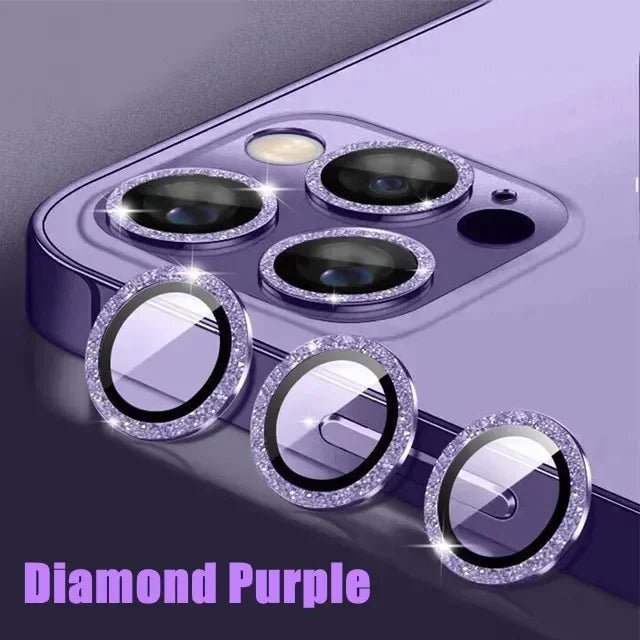 Metal Lens Protector Glass para iPhone, Back Camera Lens Protection Film, 13 Mini, 15 Plus, 12, 11, 14 Pro Max, 3Pcs