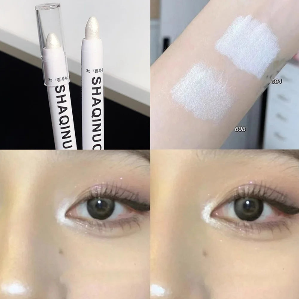 Sombra fosca em bastão branco delineador brilhante caneta iluminadora prateada