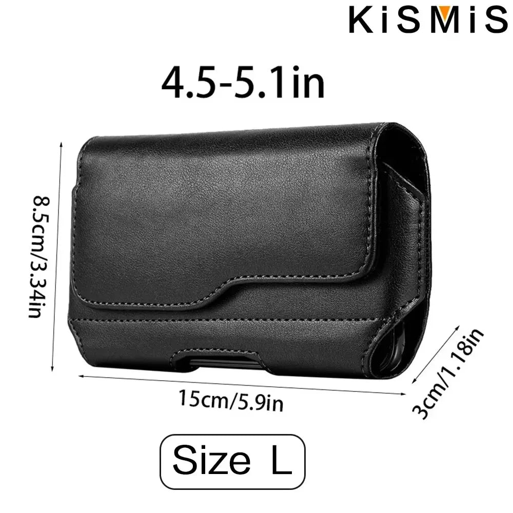 Coldre vertical de nylon para cinto de celular, bolsa com fivela, carteira, suporte para cartão, capa para telefone de 4,0 polegadas-6,7 polegadas, iphone, samsung