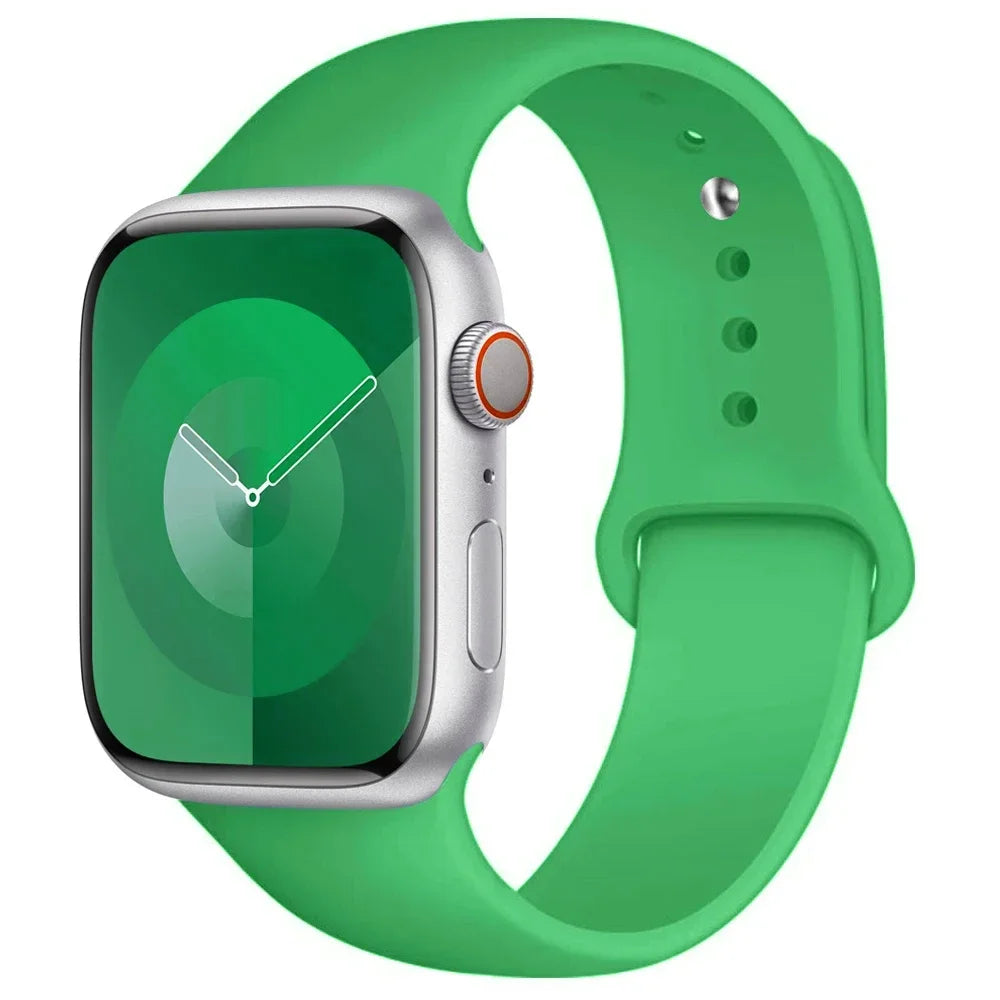 Pulseira de Silicone para Apple Watch, Pulseira Esportiva, iWatch Series 8, 7, 6, 5, 4, 3, SE, 9 Ultra 2, 44mm, 45mm, 40mm, 41 milímetros, 42 38 milímetros, 49 milímetros