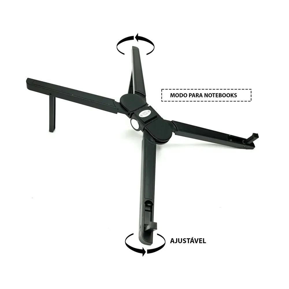 Suporte Multifuncional para Celular Notebook Tablet de Mesa Universal Ergonômico Ajustável com Base Dobrável
