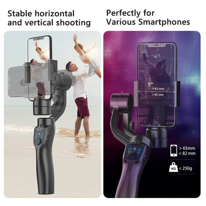 F8 portátil 3 eixos cardan suporte do telefone anti shake estabilizador de gravação de vídeo para xiaomi iphone celular smartphone