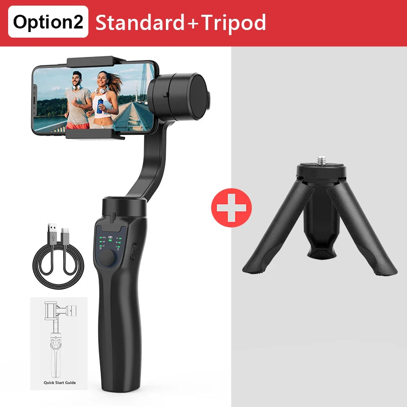 F8 portátil 3 eixos cardan suporte do telefone anti shake estabilizador de gravação de vídeo para xiaomi iphone celular smartphone