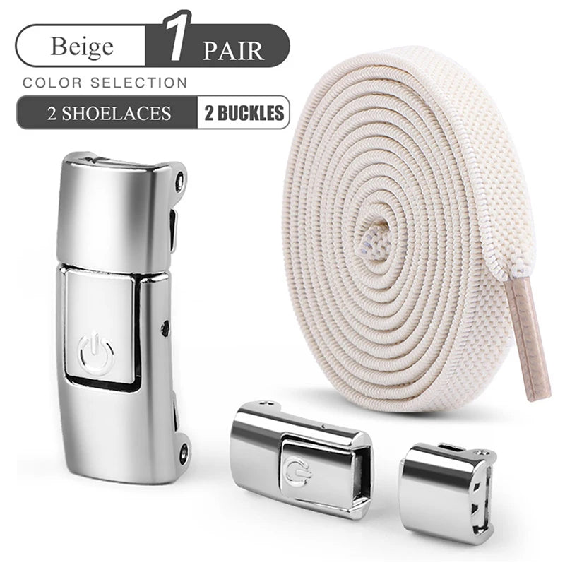 8mm sem laço sapato cadarços imprensa bloqueio cadarços sem laços elásticos tênis crianças adulto ampliado cadarço plano para sapatos