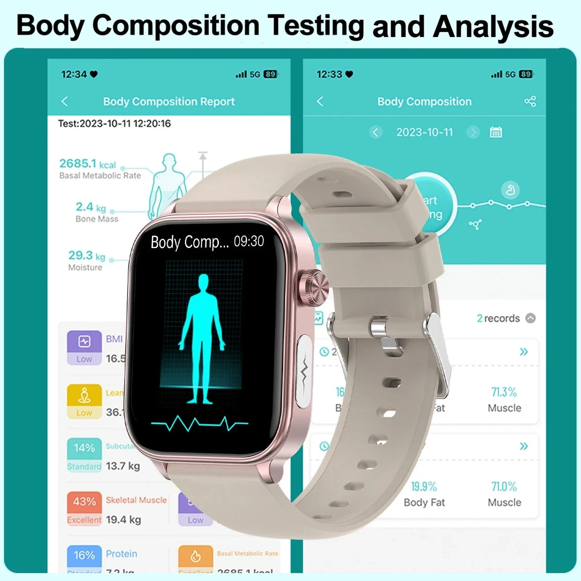 2025 novo al ciência diagnóstico lipídios no sangue ácido úrico oxigênio no sangue relógio inteligente masculino ecg + ppg voz bluetooth chamada saúde smartwatch