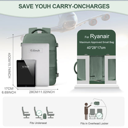 Mochila de viagem de cabine para homens e mulheres Ryanair Mochila Bagagem de mão Lazer Laptop Bag Cabin Bag 40x20x25