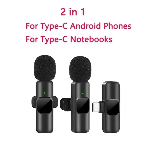 Novo microfone de lapela sem fio portátil gravação de áudio e vídeo mini microfone para iphone android transmissão ao vivo jogos telefone microfone