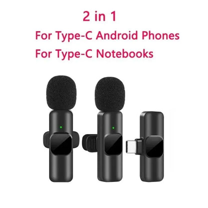 Novo microfone de lapela sem fio portátil gravação de áudio e vídeo mini microfone para iphone android transmissão ao vivo jogos telefone microfone