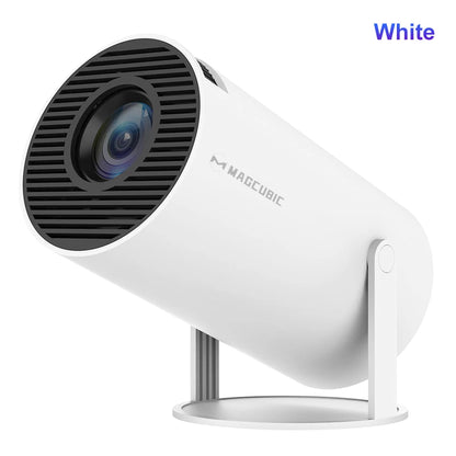Projetor Magcúbico Android 11 4K 1280*720P HY300 Pro + Wifi Duplo 260ANSI 180 ° Projetor portátil externo flexível para cinema BT5.0