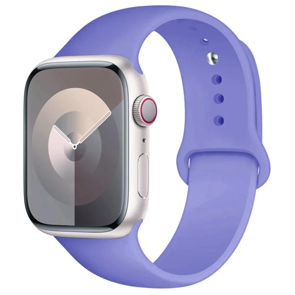 Pulseira de Silicone para Apple Watch, Pulseira Esportiva, iWatch Series 8, 7, 6, 5, 4, 3, SE, 9 Ultra 2, 44mm, 45mm, 40mm, 41 milímetros, 42 38 milímetros, 49 milímetros