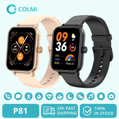 COLMI P81 Chamadas de Voz Relógio Inteligente Ultra 1.9 Polegadas Tela 24H Monitor de Saúde Mais de 100 Modos Esportivos, Bluetooth Smartwatch Homens Mulheres
