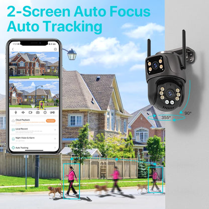 4k 8mp hd wifi câmera ptz ao ar livre 4mp lente dupla tela ai rastreamento automático câmera ip cctv áudio vídeo vigilância p2p icsee