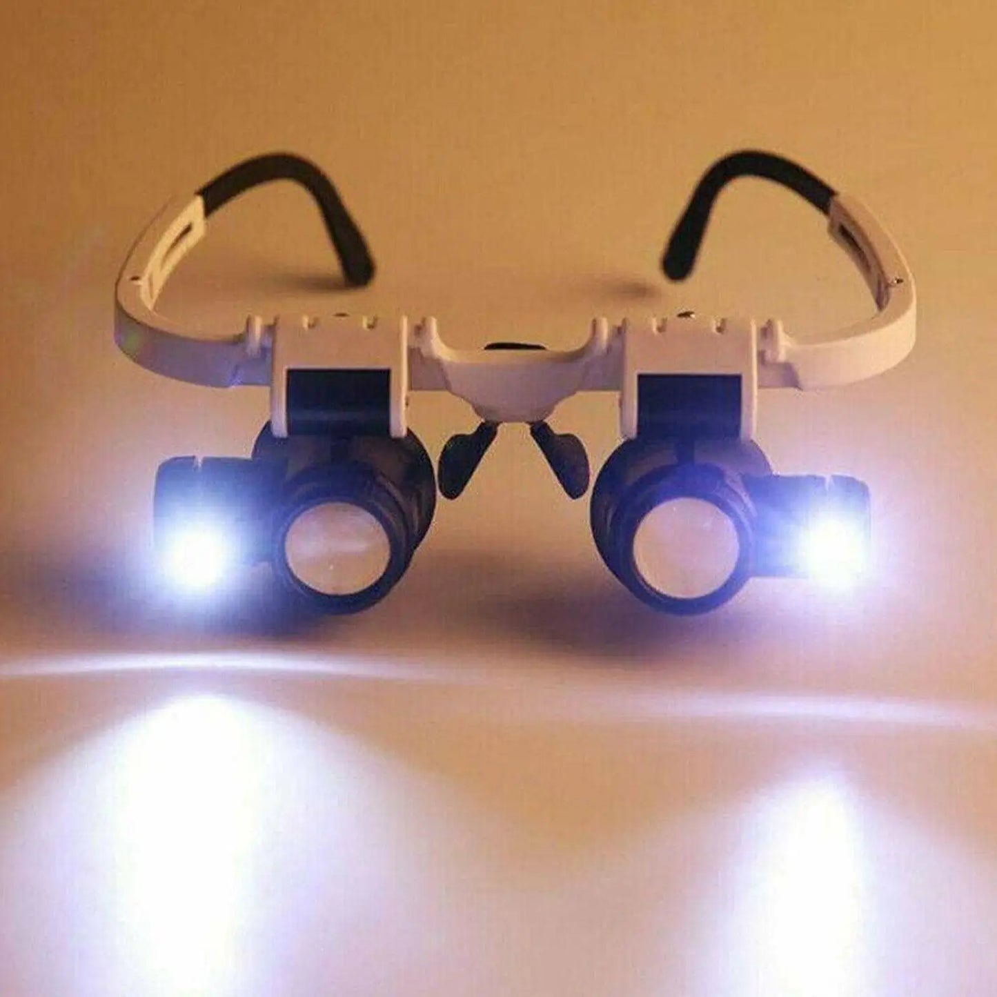 2XLED Relógio Joalheiro Reparação Lupa Cabeça-Montado Headband Ajustável Lupa Cabeça Olho Óculos Lente Lupa 8X 15X 23X