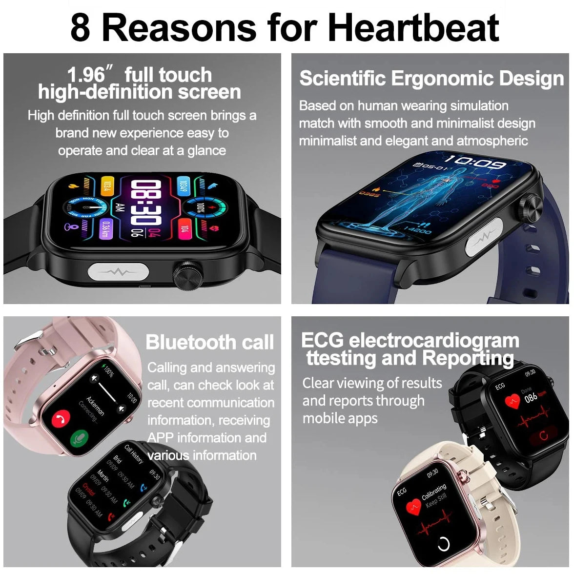 2025 novo al ciência diagnóstico lipídios no sangue ácido úrico oxigênio no sangue relógio inteligente masculino ecg + ppg voz bluetooth chamada saúde smartwatch