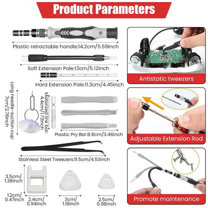 Electronics Screwdriver Set, 115 in 1 Precision Screwdriver Tools, Nut Driver, Ferramentas profissionais de reparo magnético, Laptop Repair