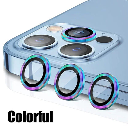 Metal Lens Protector Glass para iPhone, Back Camera Lens Protection Film, 13 Mini, 15 Plus, 12, 11, 14 Pro Max, 3Pcs