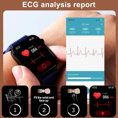 2025 novo al ciência diagnóstico lipídios no sangue ácido úrico oxigênio no sangue relógio inteligente masculino ecg + ppg voz bluetooth chamada saúde smartwatch