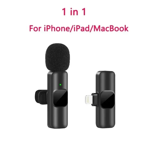 Novo microfone de lapela sem fio portátil gravação de áudio e vídeo mini microfone para iphone android transmissão ao vivo jogos telefone microfone