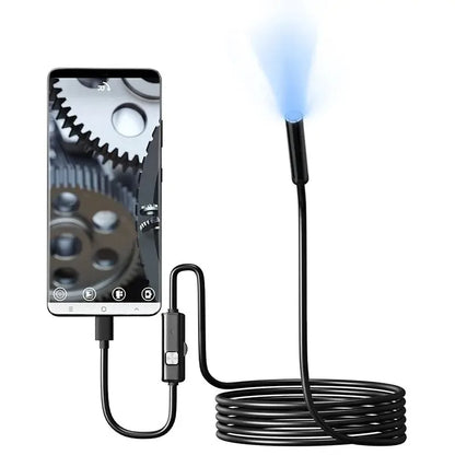 Câmera endoscópica de 7.0mm, ip67, à prova d'água, 6 leds, ajustável, usb, android, flexível, inspeção, boroscópio, para telefone, pc