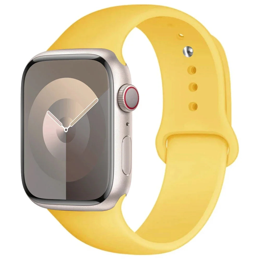 Pulseira de Silicone para Apple Watch, Pulseira Esportiva, iWatch Series 8, 7, 6, 5, 4, 3, SE, 9 Ultra 2, 44mm, 45mm, 40mm, 41 milímetros, 42 38 milímetros, 49 milímetros