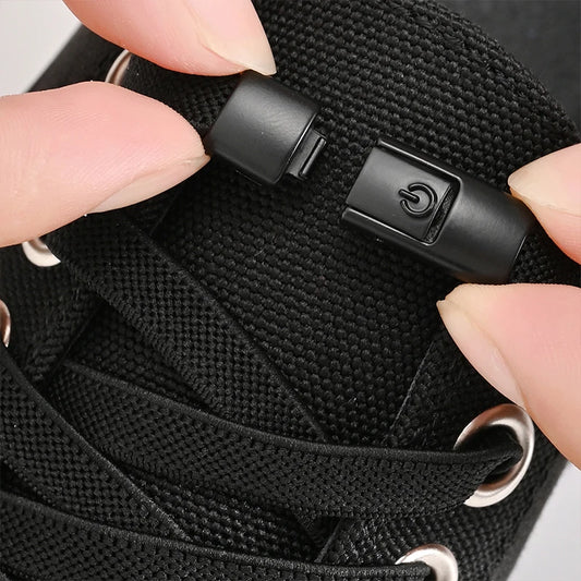 8mm sem laço sapato cadarços imprensa bloqueio cadarços sem laços elásticos tênis crianças adulto ampliado cadarço plano para sapatos