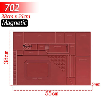 Tapete de estação de solda Tapete de trabalho de silicone resistente ao calor 932 ° F Tapete magnético antiestático para reparo de relógio de laptop de telefone eletrônico