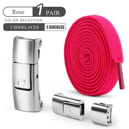 8mm sem laço sapato cadarços imprensa bloqueio cadarços sem laços elásticos tênis crianças adulto ampliado cadarço plano para sapatos
