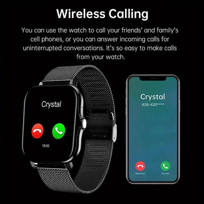 2023 relógio inteligente android telefone 1.44 ''Polegada tela colorida bluetooth chamada oxigênio no sangue/monitoramento de pressão relógio inteligente feminino