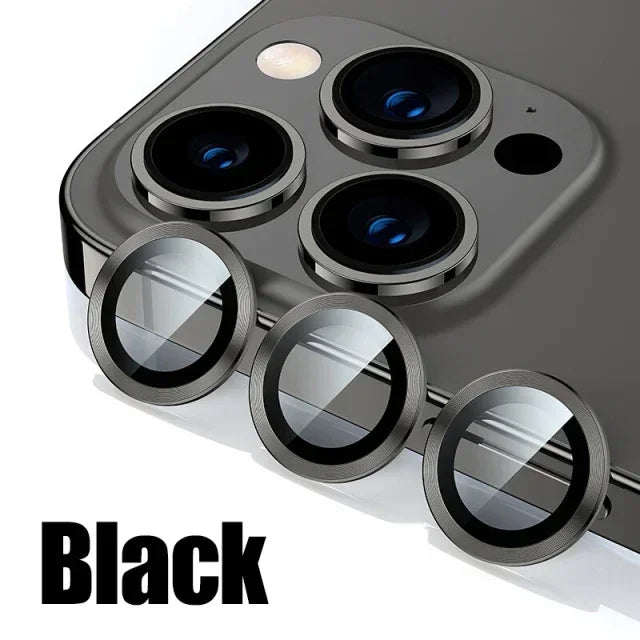 Metal Lens Protector Glass para iPhone, Back Camera Lens Protection Film, 13 Mini, 15 Plus, 12, 11, 14 Pro Max, 3Pcs