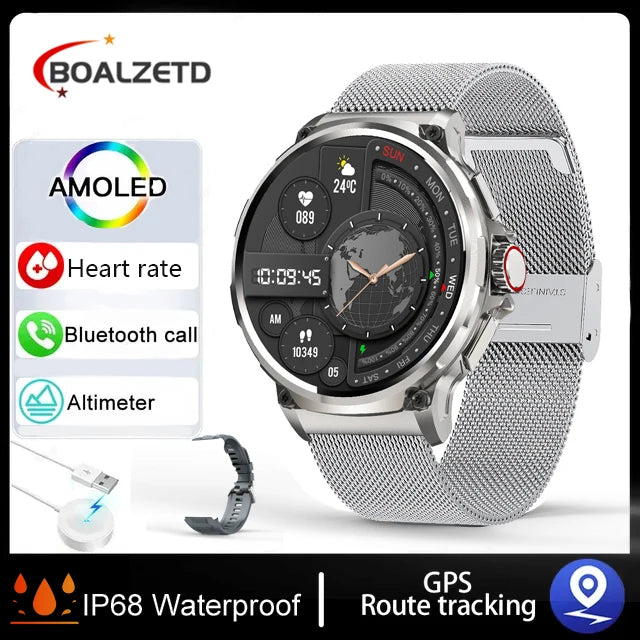 Novo 1.85 polegadas ultra hd relógio inteligente gps track bluetooth chamada 710 mah bateria grande esportes fitness smartwatch para huawei xiaomi