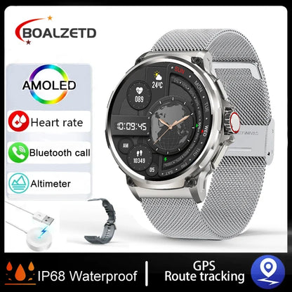 Novo 1.85 polegadas ultra hd relógio inteligente gps track bluetooth chamada 710 mah bateria grande esportes fitness smartwatch para huawei xiaomi