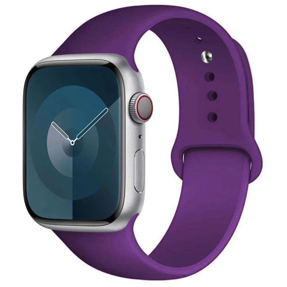 Pulseira de Silicone para Apple Watch, Pulseira Esportiva, iWatch Series 8, 7, 6, 5, 4, 3, SE, 9 Ultra 2, 44mm, 45mm, 40mm, 41 milímetros, 42 38 milímetros, 49 milímetros